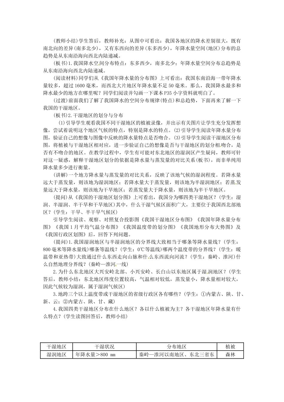 江苏省大丰市第七中学八年级地理《第二节气候多样季风显著2》教案_第2页