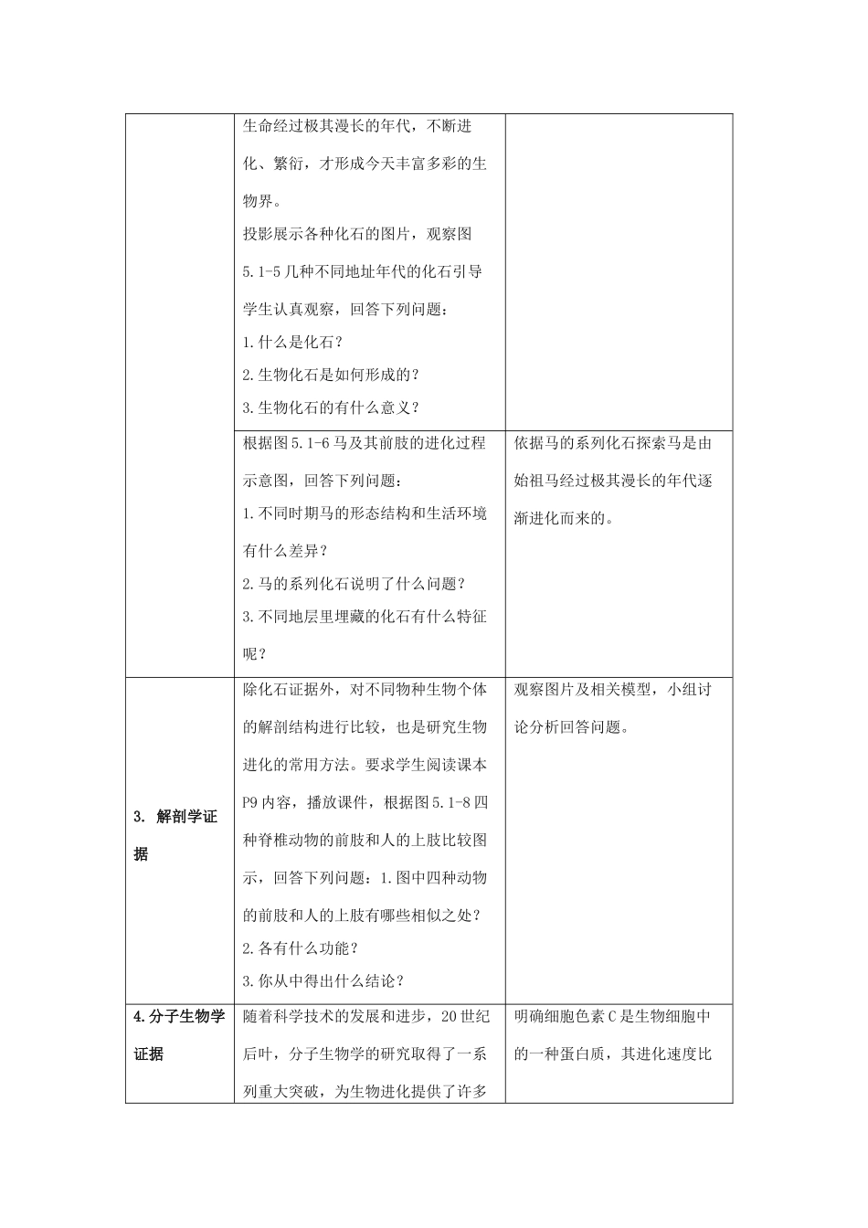 八年级生物下册 5.1.2 生物进化的证据教案1 （新版）济南版_第2页