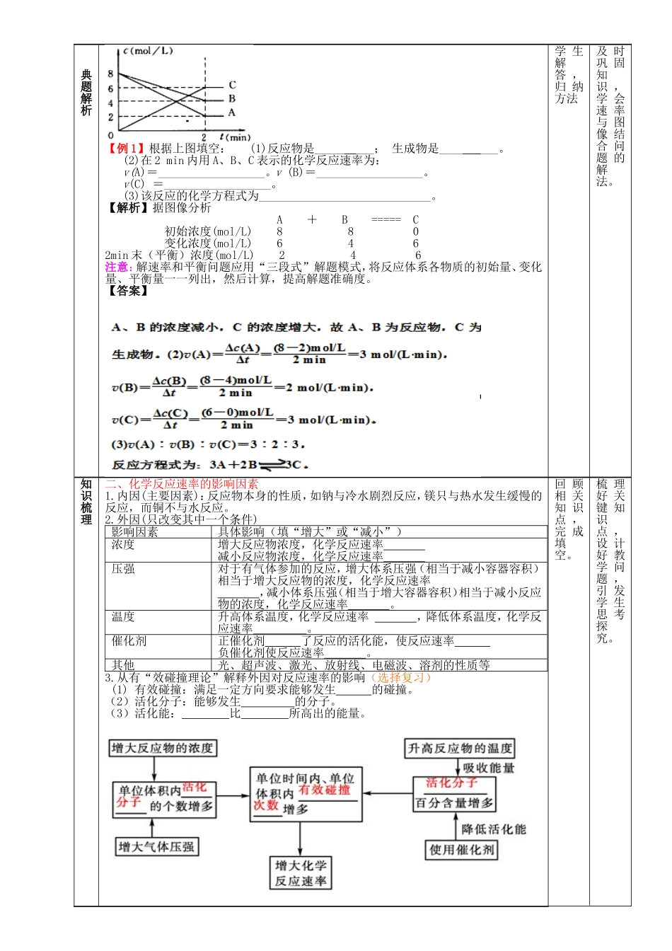高中化学 第2章 第2节 化学反应速率教案 鲁科版选修4-鲁科版高二选修4化学教案_第2页