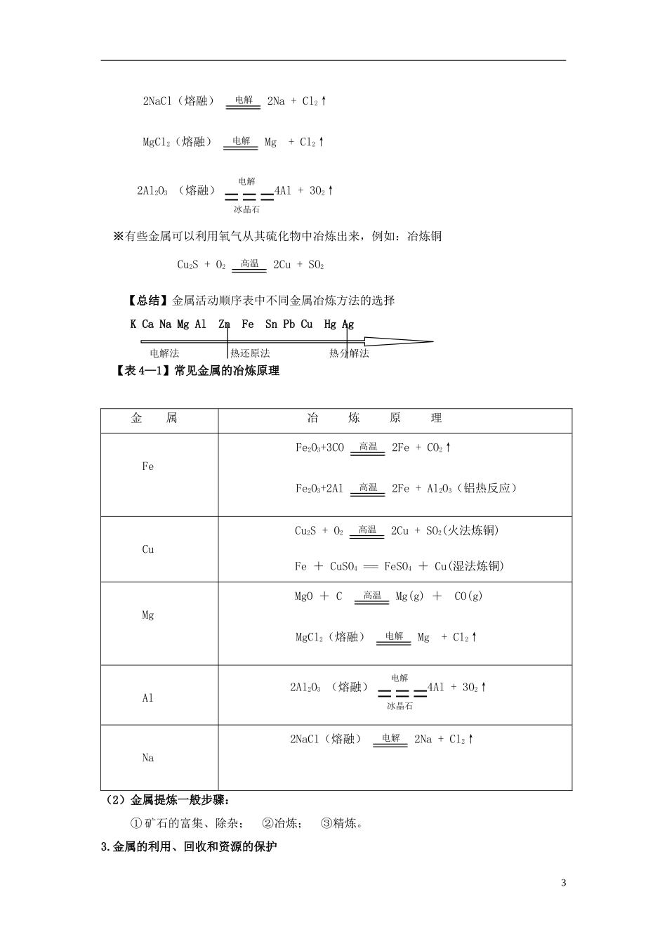 高中化学《开发利用金属矿物和海水资源》教案8 新人教版必修2_第3页