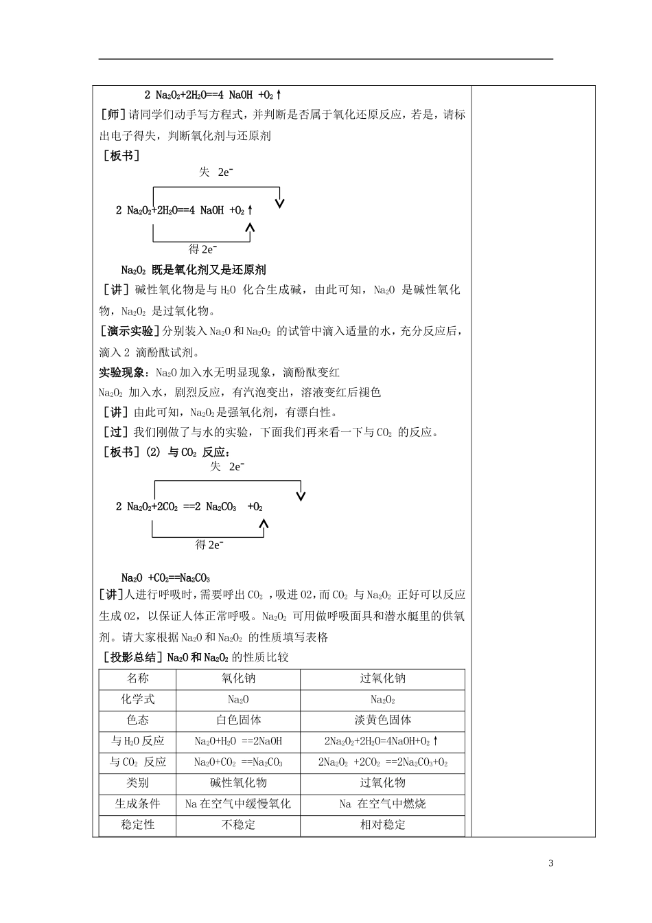 高中化学 《几种重要的金属化合物》教案3 新人教版必修1_第3页