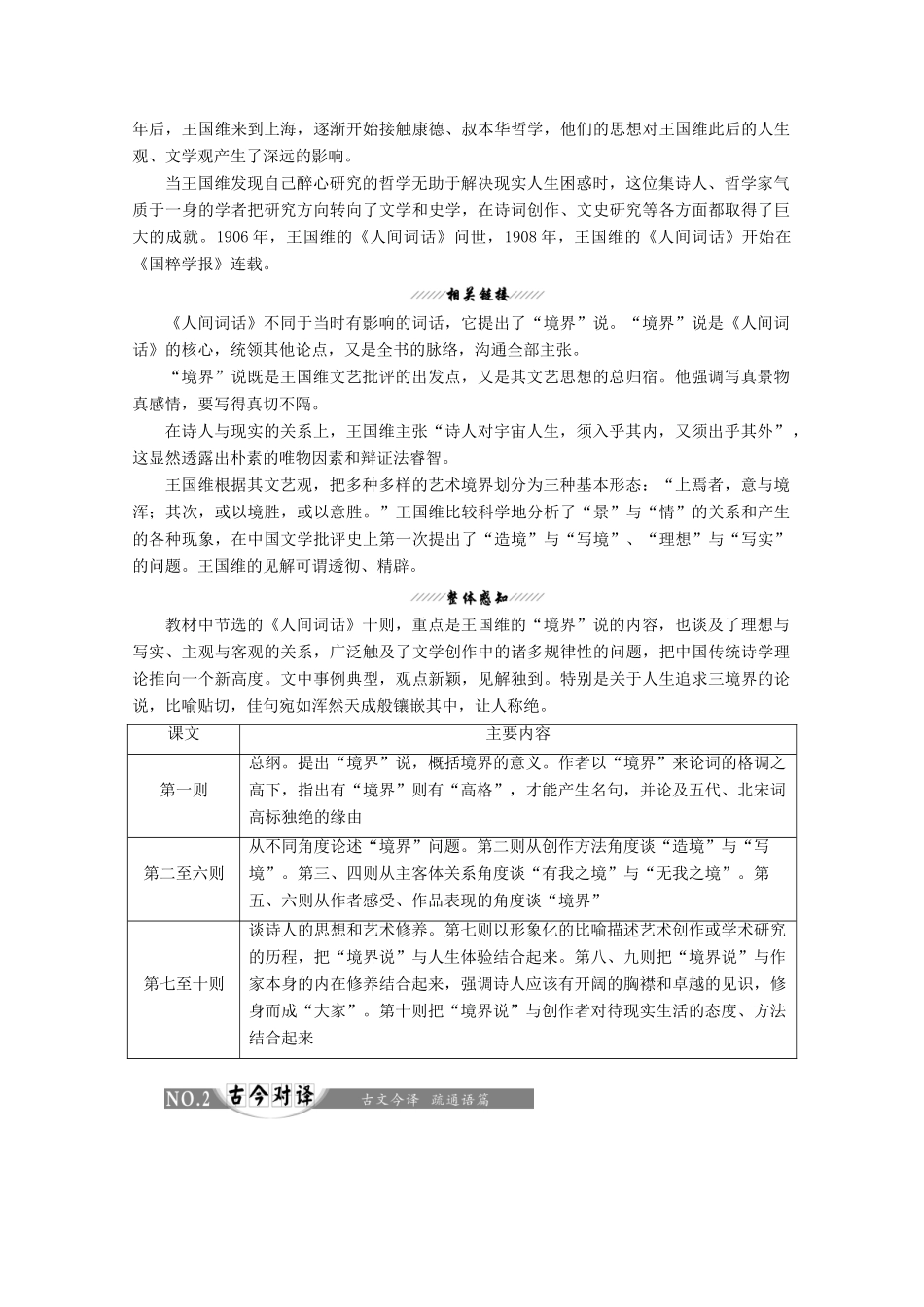 高中语文 第十单元 经典原文10《人间词话》十则讲义 新人教版选修《中国文化经典研读》-新人教版高二《中国文化经典研读》语文教案_第2页