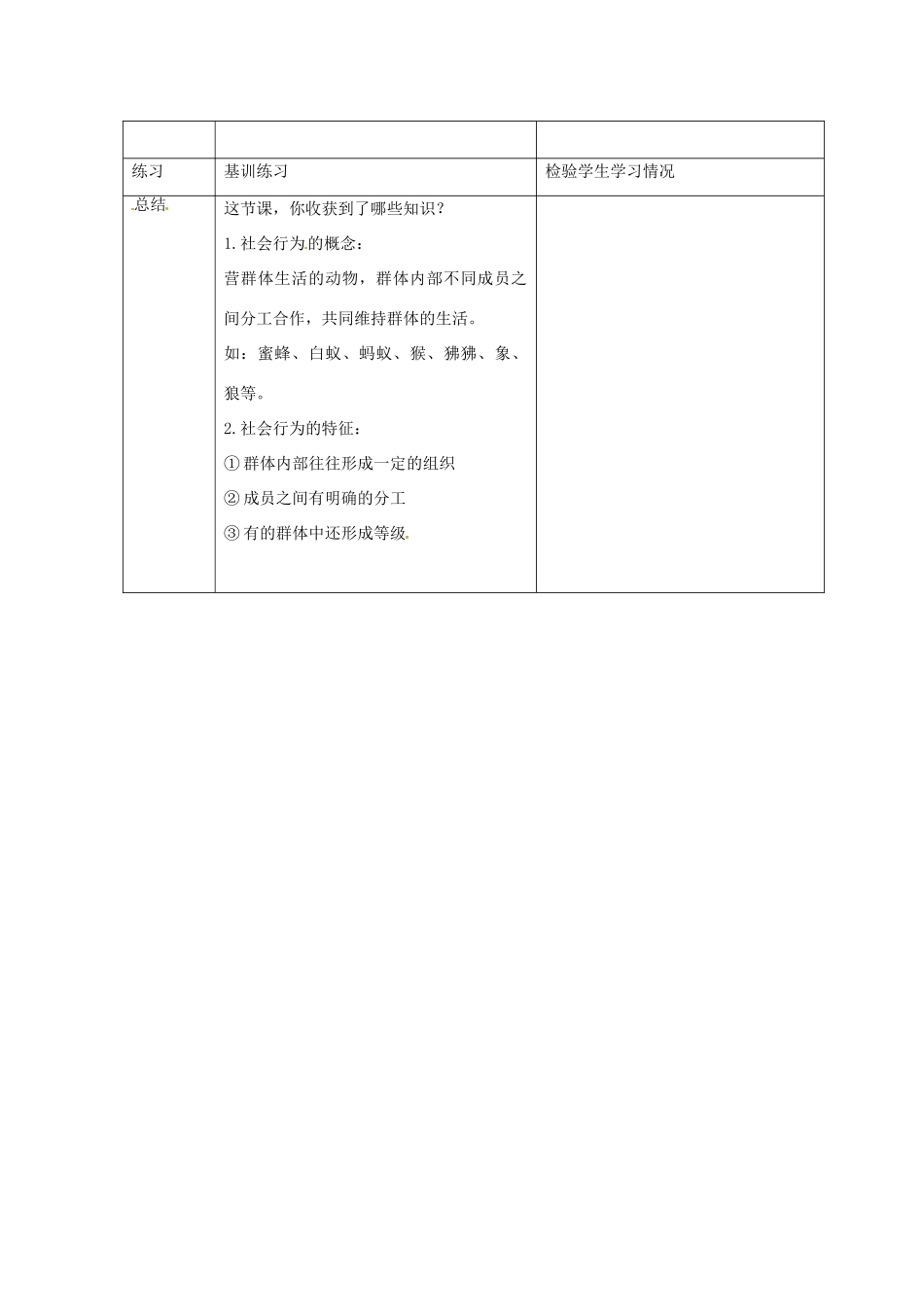 湖南省长沙市长郡芙蓉中学八年级生物上册《5.2.3 社会行为（一）》教案 （新版）新人教版_第3页