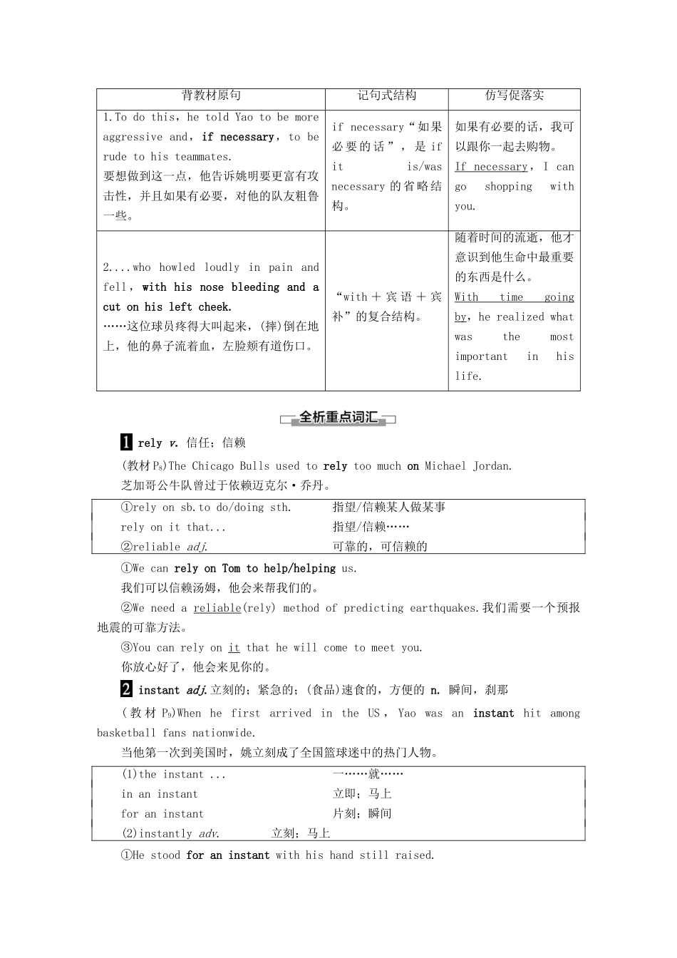 高中英语 Module 1 Basketball Section Ⅳ Using Language教案（含解析）外研版选修7-外研版高二选修7英语教案_第3页