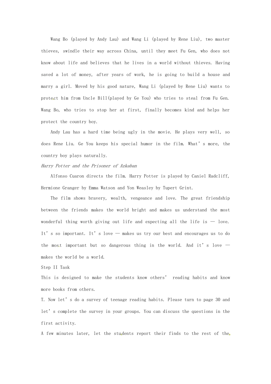 高中英语 Module3 TheFifth Period Writing教案 外研版必修5-外研版高二必修5英语教案_第3页