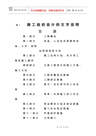 湖南潭邵高速邵阳东互通第25合同段施组_合同协议_表格