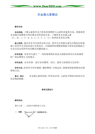 第二轮专题：非金属元素概论