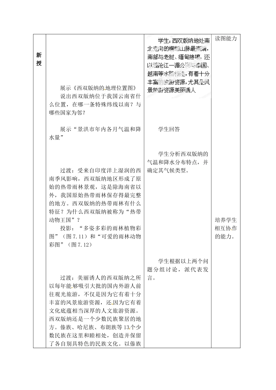 江苏省丹阳市第三中学八年级地理下册 7-2 西南边陲的特色旅游区-西双版纳教师教案 新人教版_第2页