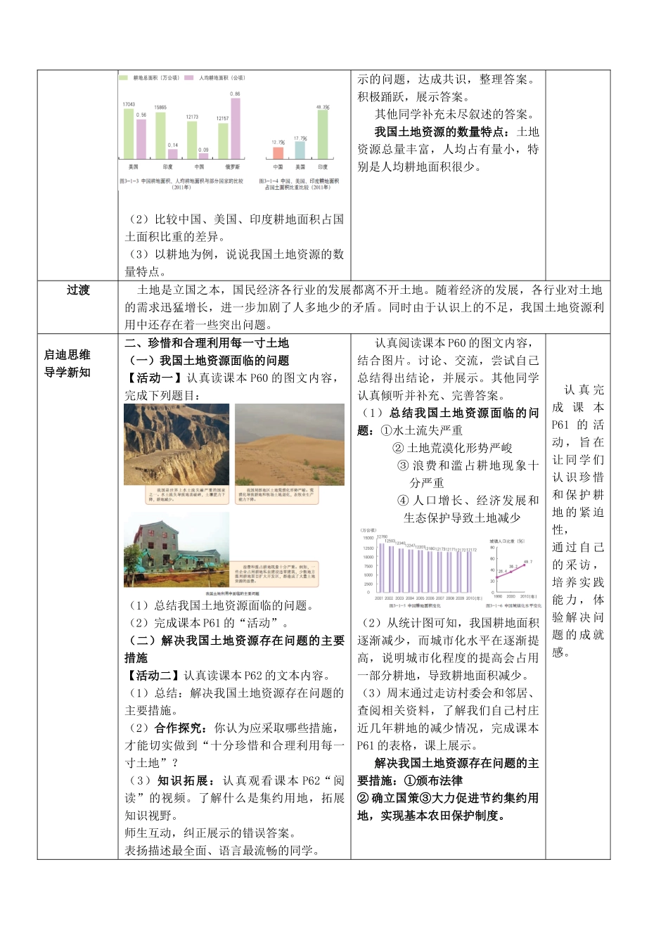 八年级地理上册 第3章第1节合理利用土地资源教案 （新版）商务星球版_第3页