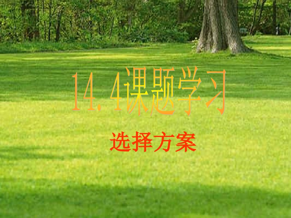 安徽省太和大新中学八年级数学上14.4课题学习- 14.4选择方案_第1页