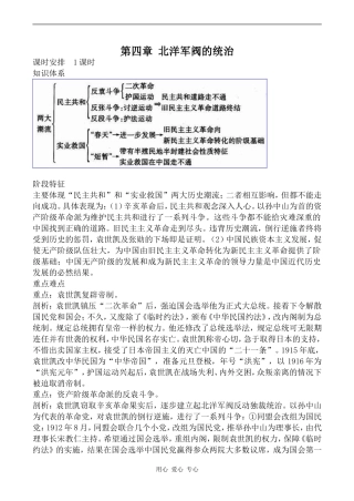 高中历史第四章 北洋军阀的统治人教版高一上
