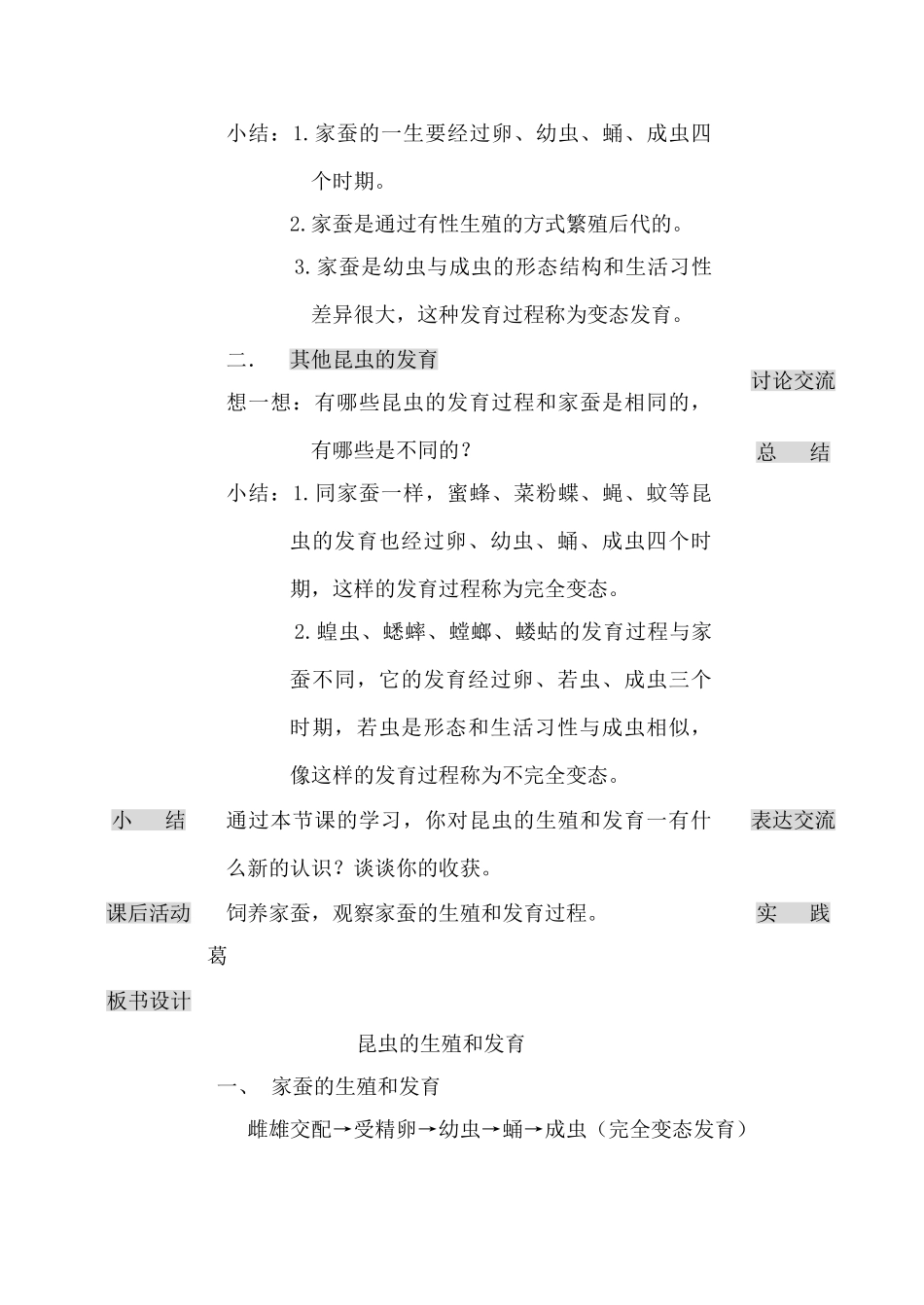 八年级生物昆虫的生殖和发育新人教版_第2页