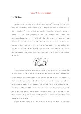 高中英语 Unit 2 The environment Period One Welcome to the unit  Reading—Pre--reading教案（含解析）牛津译林版必修5-牛津版高二必修5英语教案