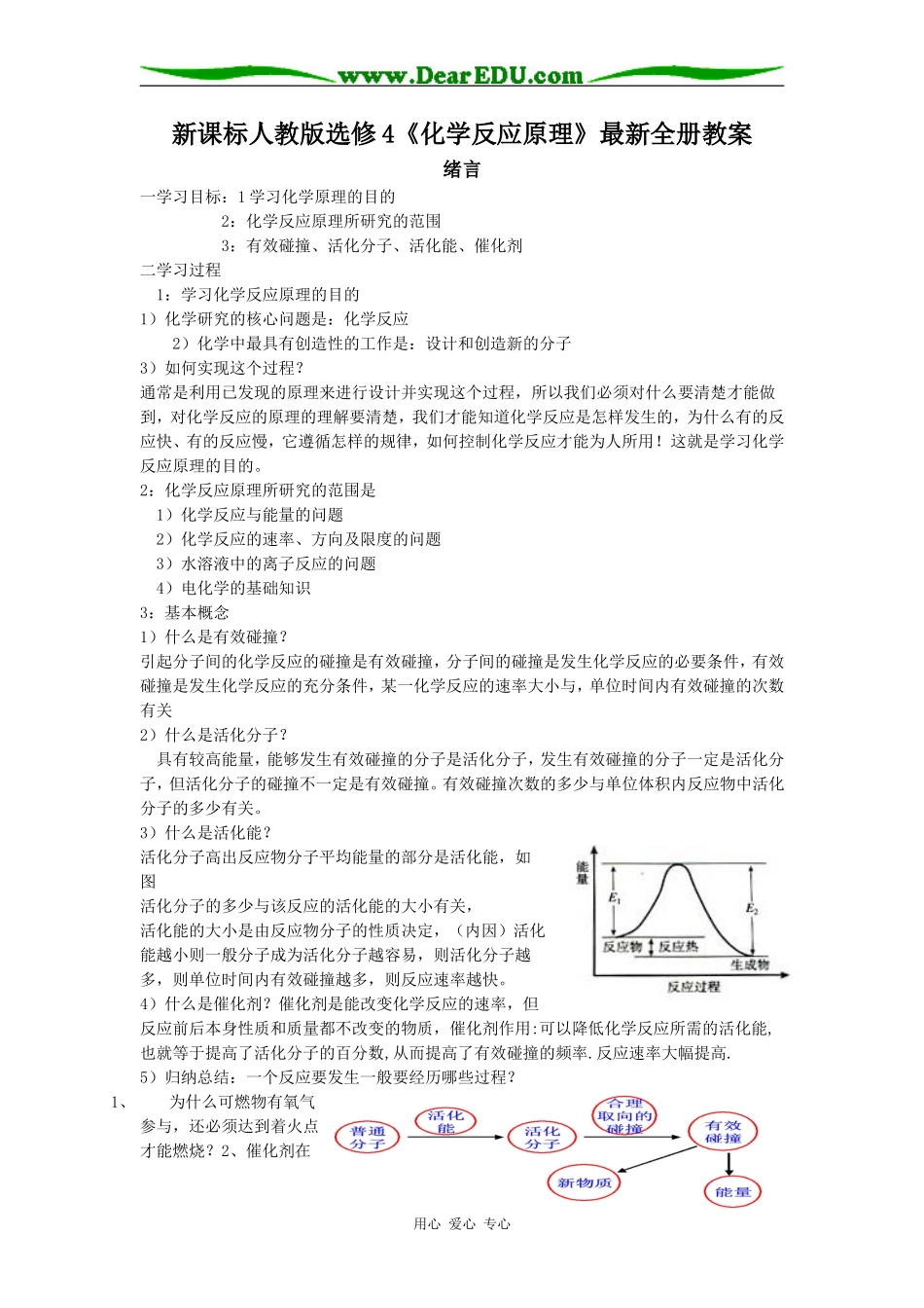 高中化学《化学反应原理》最新全册教案新课标人教版选修4_第1页