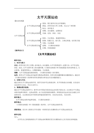 高中历史太平天国运动教学设计