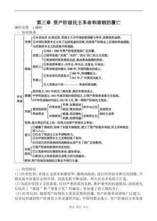 高中历史第三章 资产阶级民主革命和清朝的覆亡人教版高一上