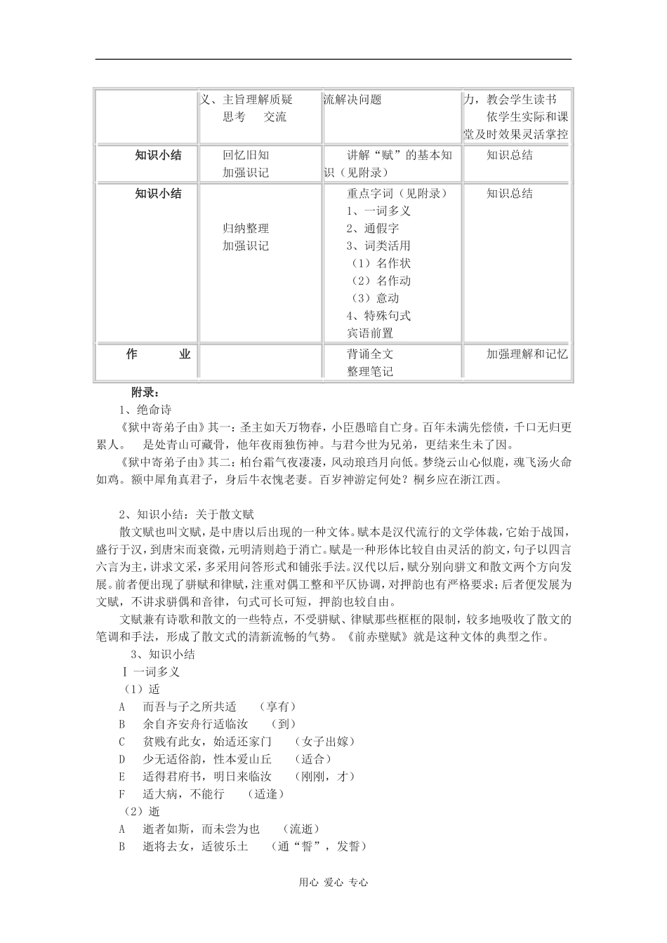 高中语文：1.1 赤壁赋 教案（1）鲁人版08版必修2_第3页