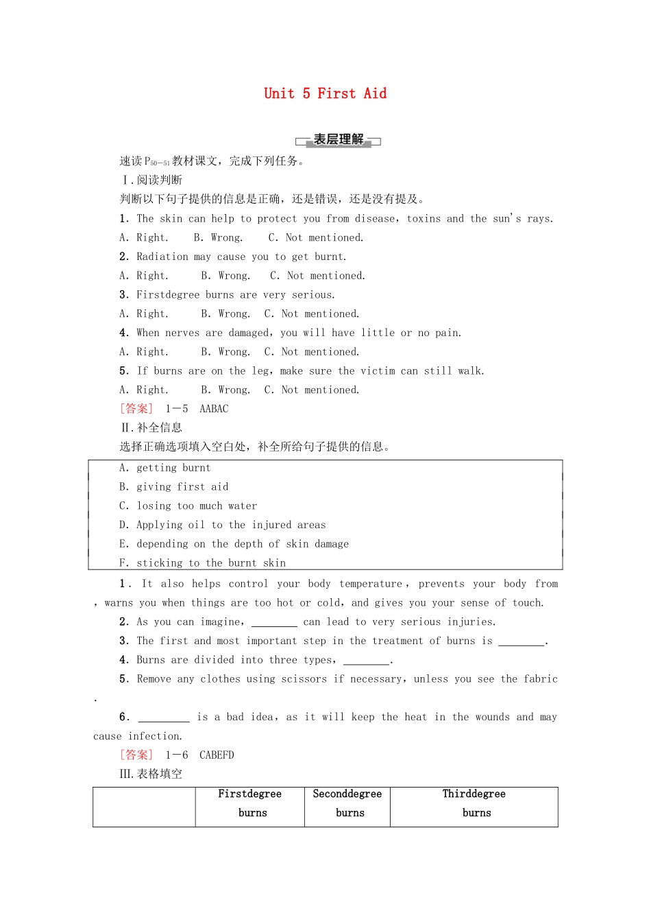 高中英语 Unit 5 First Aid理解 课文精研读教师用书 新人教版选择性必修第二册-新人教版高二全册英语教案_第1页