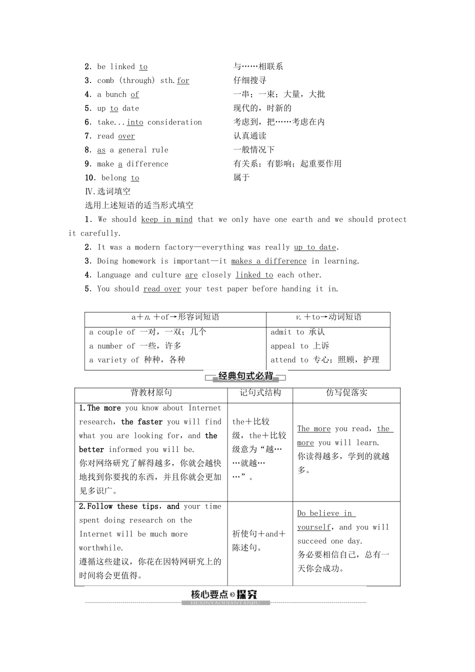 高中英语 Unit 3 The world online Section Ⅵ Language Points（Ⅲ）（Project）教案（含解析）牛津译林版选修7-牛津版高二选修7英语教案_第2页