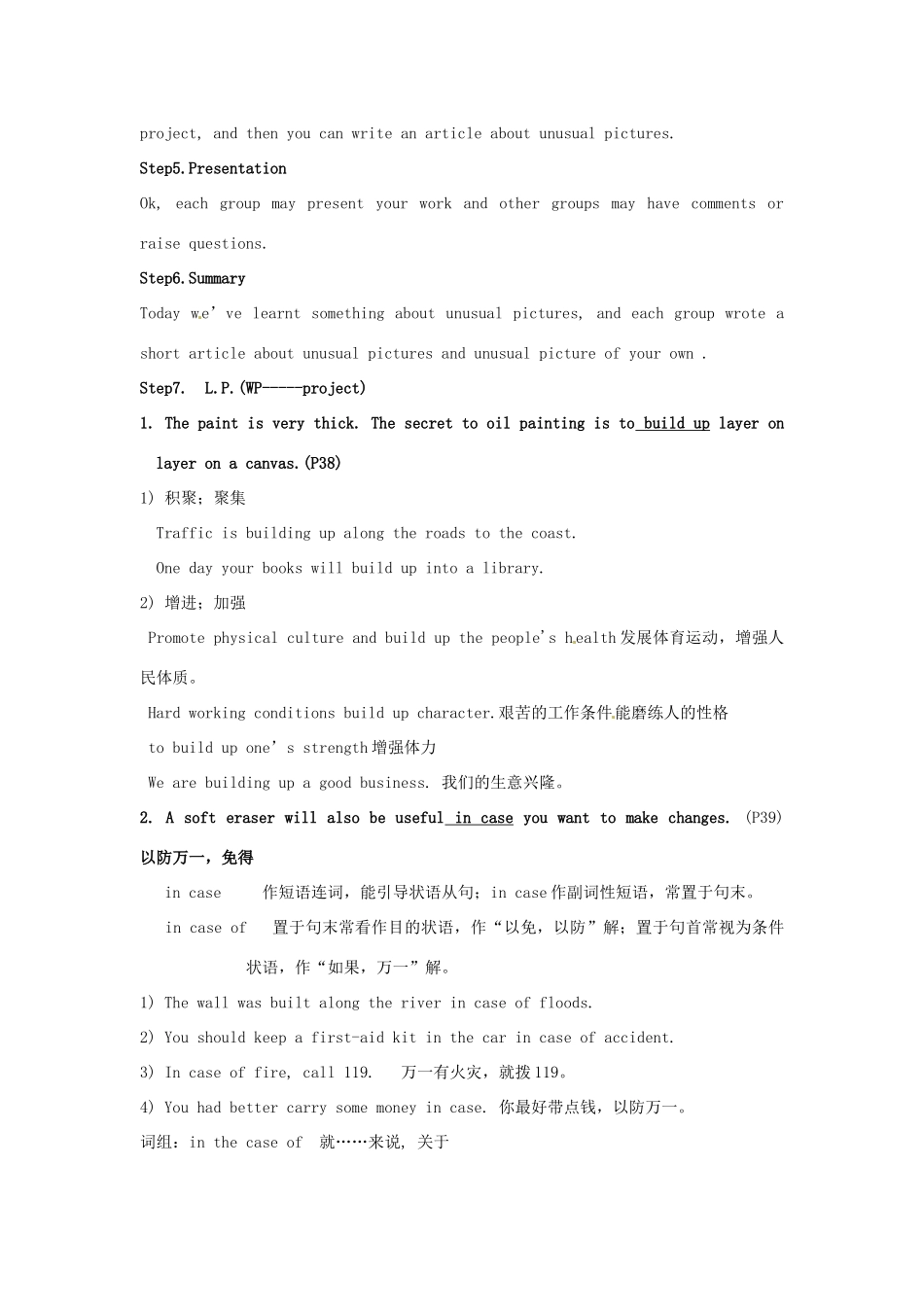 高中英语 Unit3 The word of colours and lights Project教案 牛津译林版选修8-牛津版高二选修8英语教案_第2页