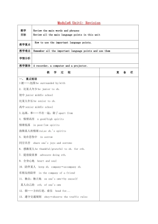 高中英语 Unit1 Laughter is good for you教案 译林牛津版选修6-牛津版高二选修6英语教案