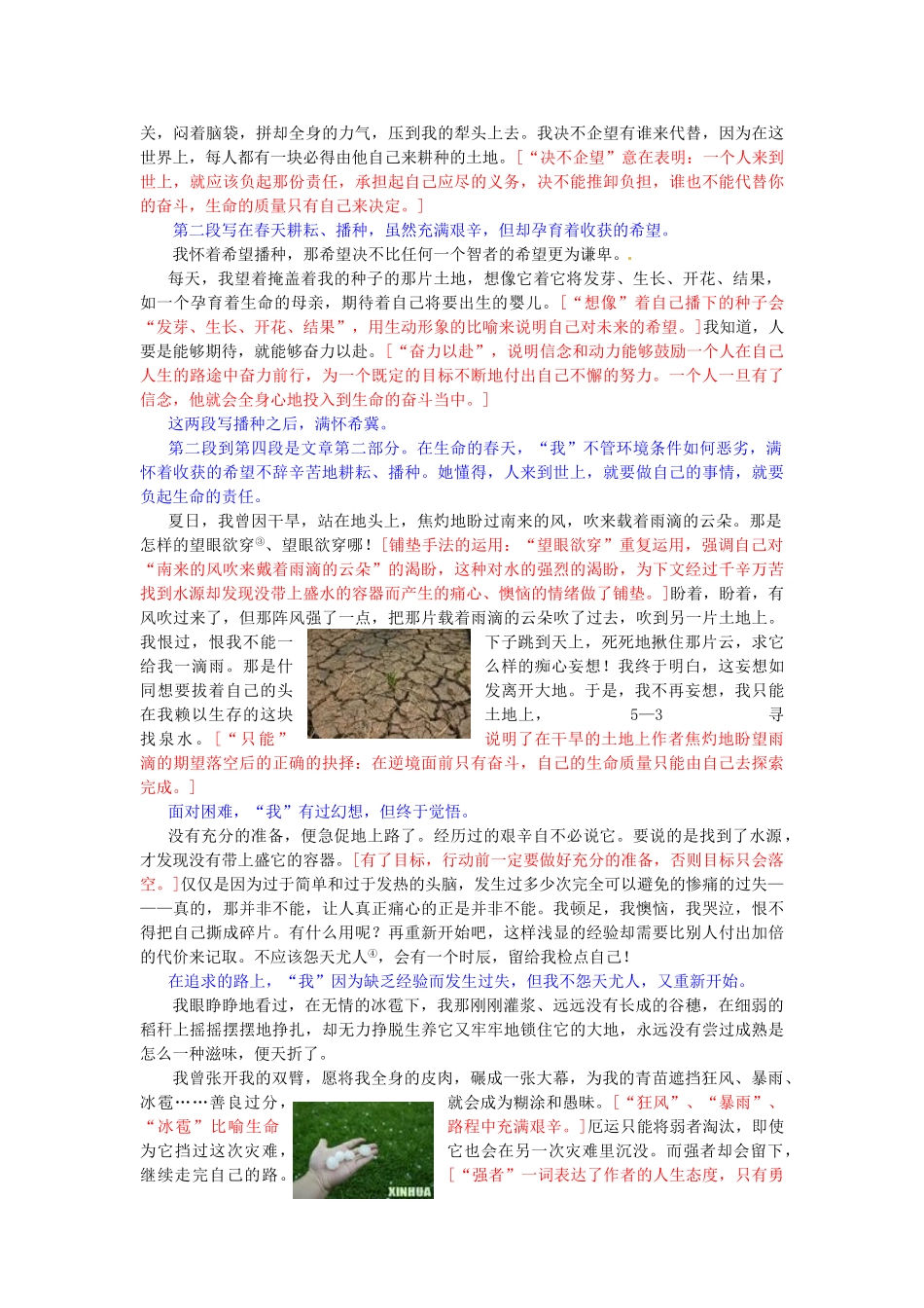 高中语文 1.2.2《我的四季》教案2 苏教版必修1_第3页