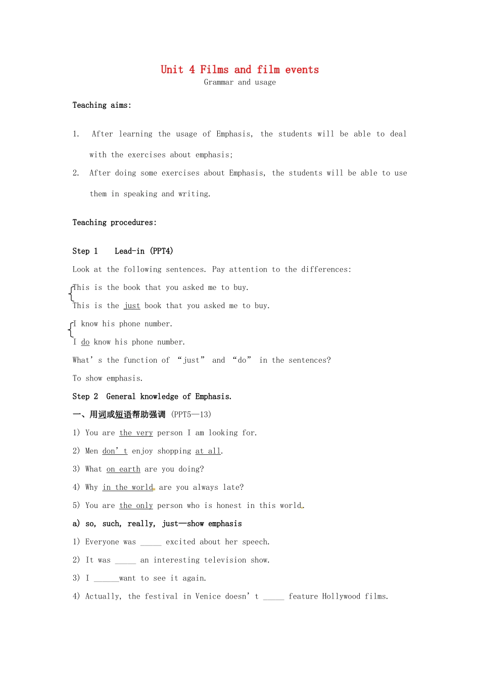 高中英语 Unit4 Grammar and usage教案 牛津译林版选修8-牛津版高二选修8英语教案_第1页