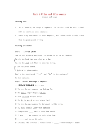 高中英语 Unit4 Grammar and usage教案 牛津译林版选修8-牛津版高二选修8英语教案