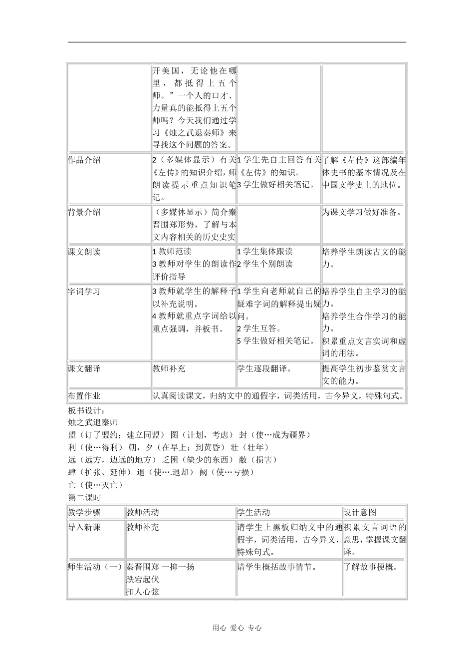 高中语文：3.9《烛之武退秦师》教案（旧人教版必修2）_第2页