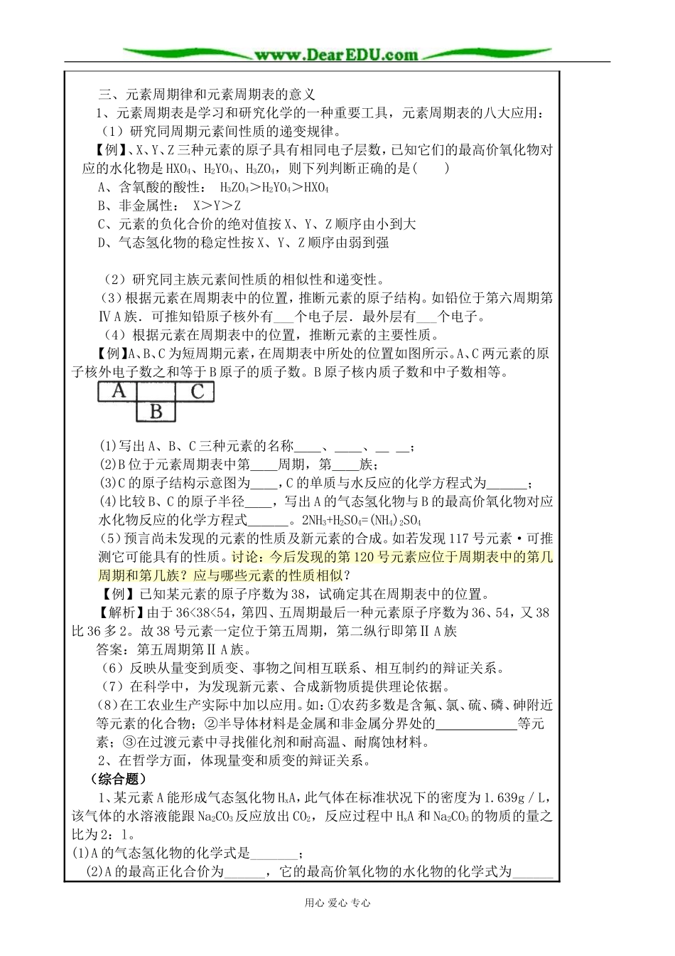 高中化学第一册必修元素周期表(3)_第2页