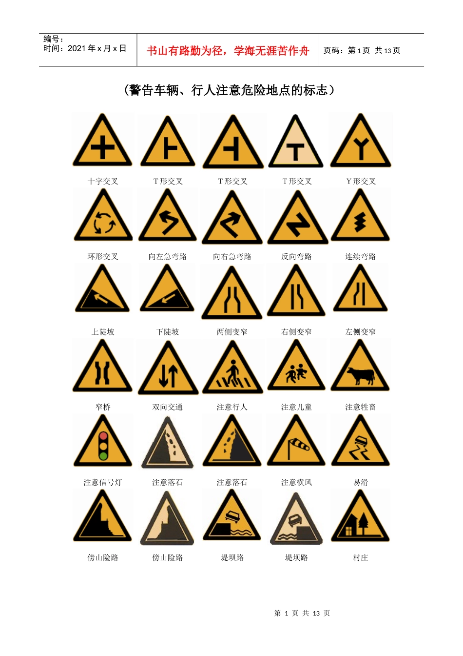 交通标志及法律法规_第1页