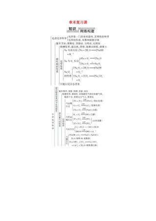 高中化学 第1章 章末复习课教案 鲁科版必修1-鲁科版高一必修1化学教案
