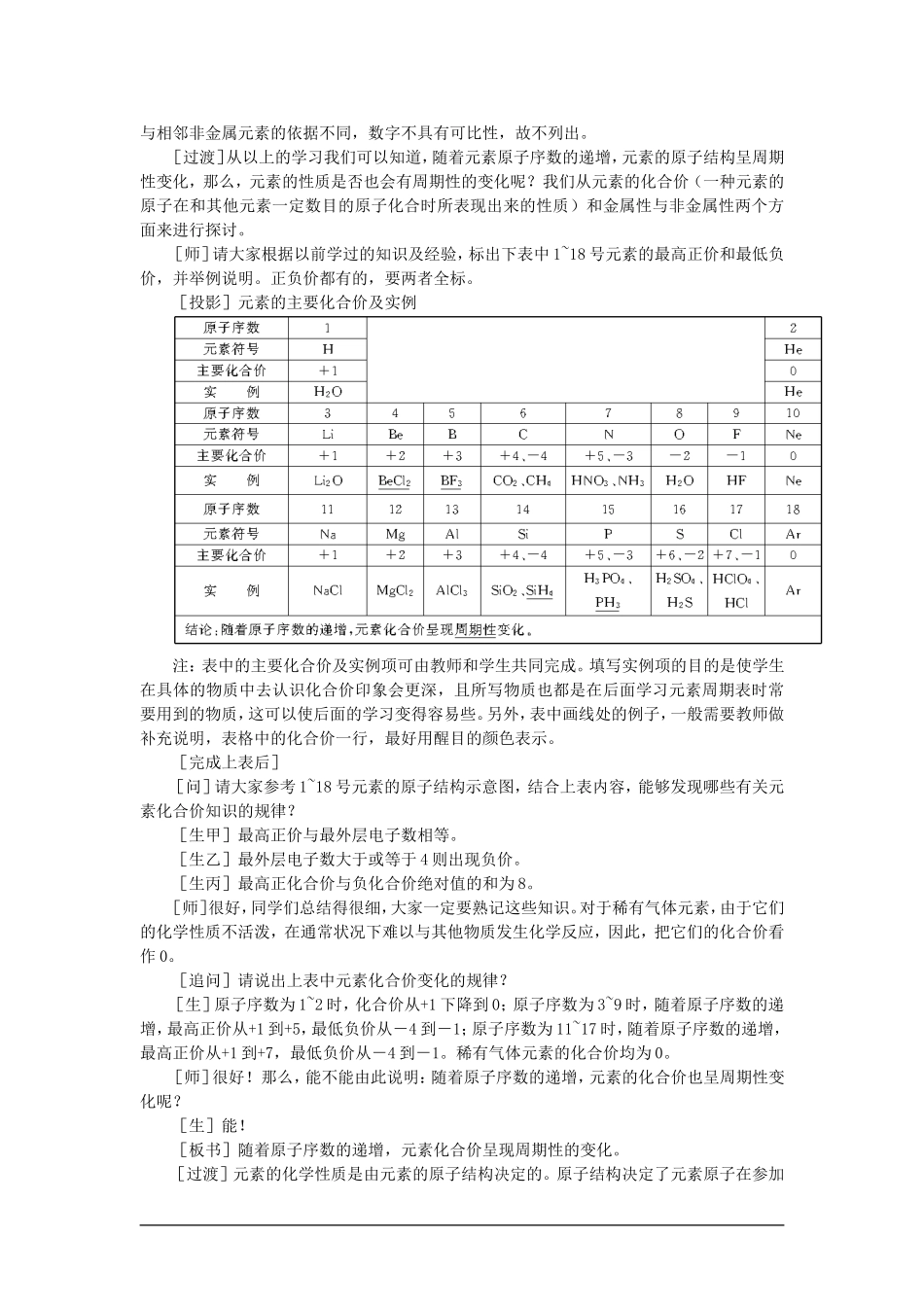 高中化学（大纲版）第一册 第五章  物质结构  元素周期律 第二节元素周期律(第一课时)_第3页