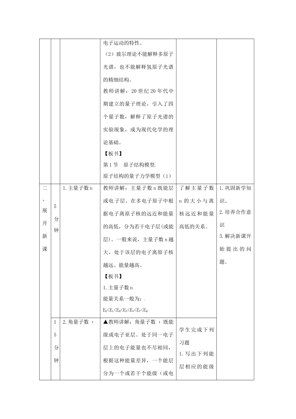 高中化学 第1章 原子结构 1.1 原子结构模型（第2课时）教案 鲁科版选修3-鲁科版高二选修3化学教案_第2页