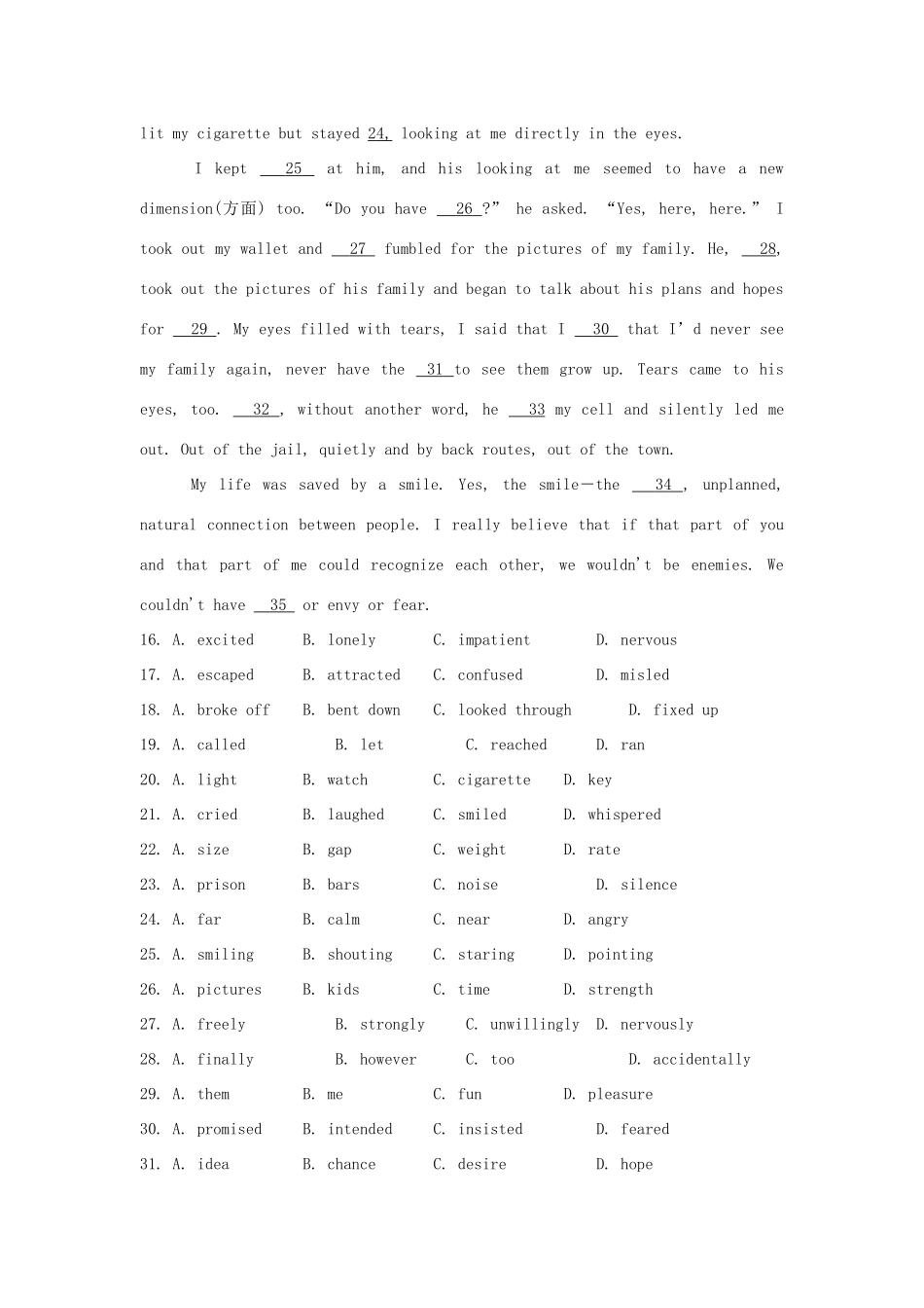 高中英语 Unit3 Australia 单元测试卷 新人教版选修9_第3页