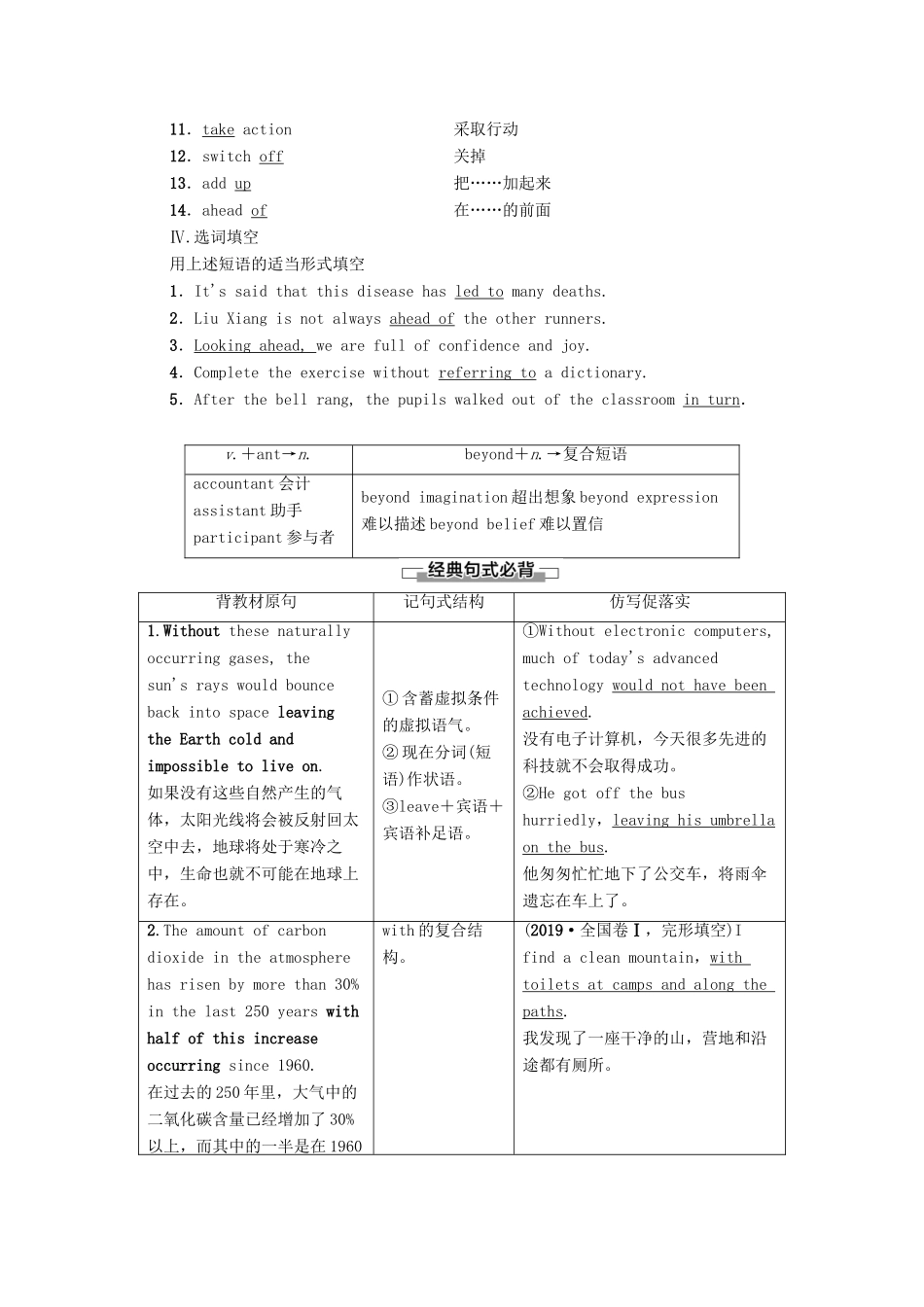 高中英语 Unit 22 Environmental Protection Section Ⅱ Language Points （Ⅰ）（Warm-up  Lesson 1）（教师用书）教案 北师大版选修8-北师大版高二选修8英语教案_第2页