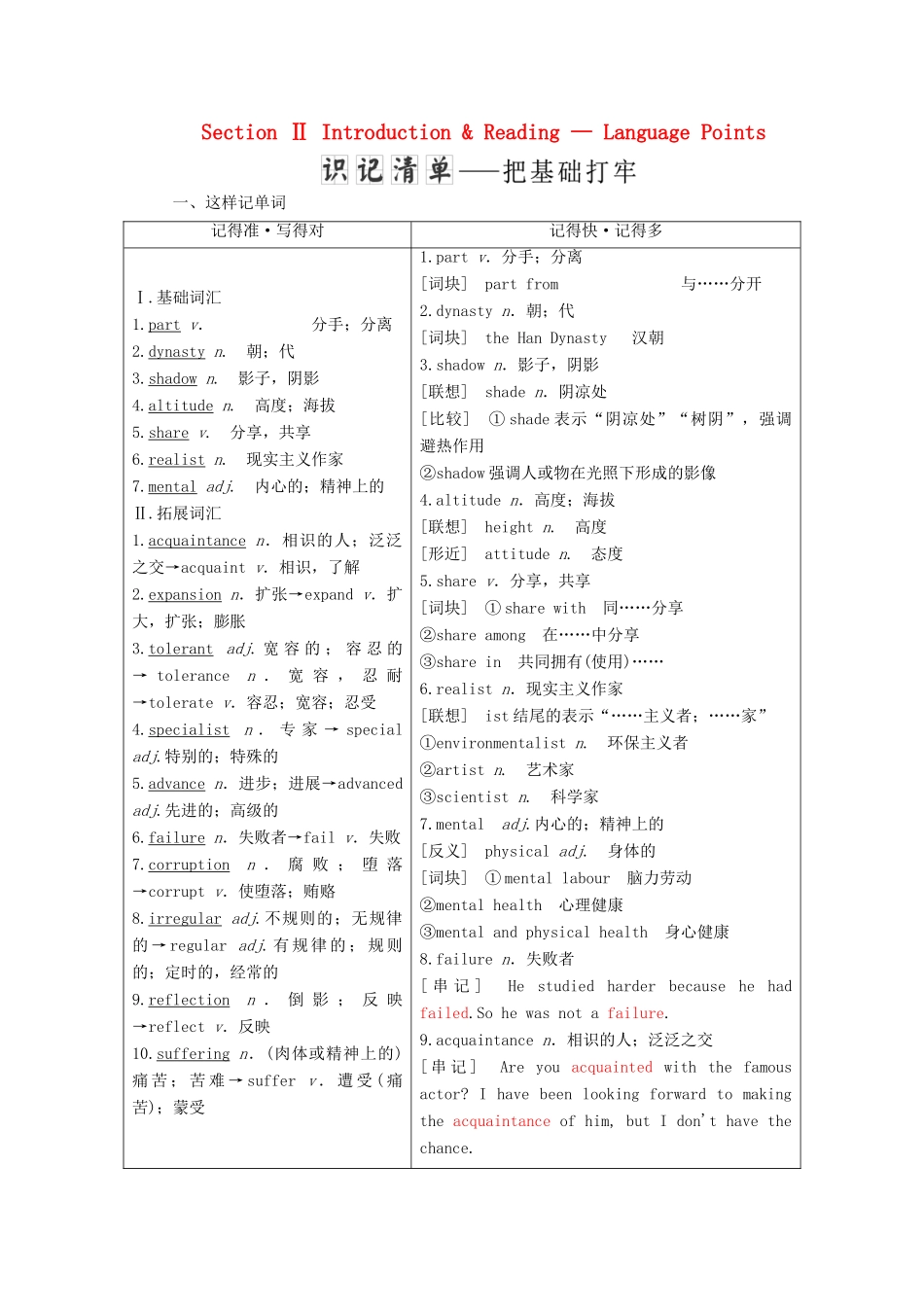 高中英语 Module 6 The Tang Poems Section Ⅱ Introduction  Reading — Language Points教案（含解析）外研版选修8-外研版高二选修8英语教案_第1页