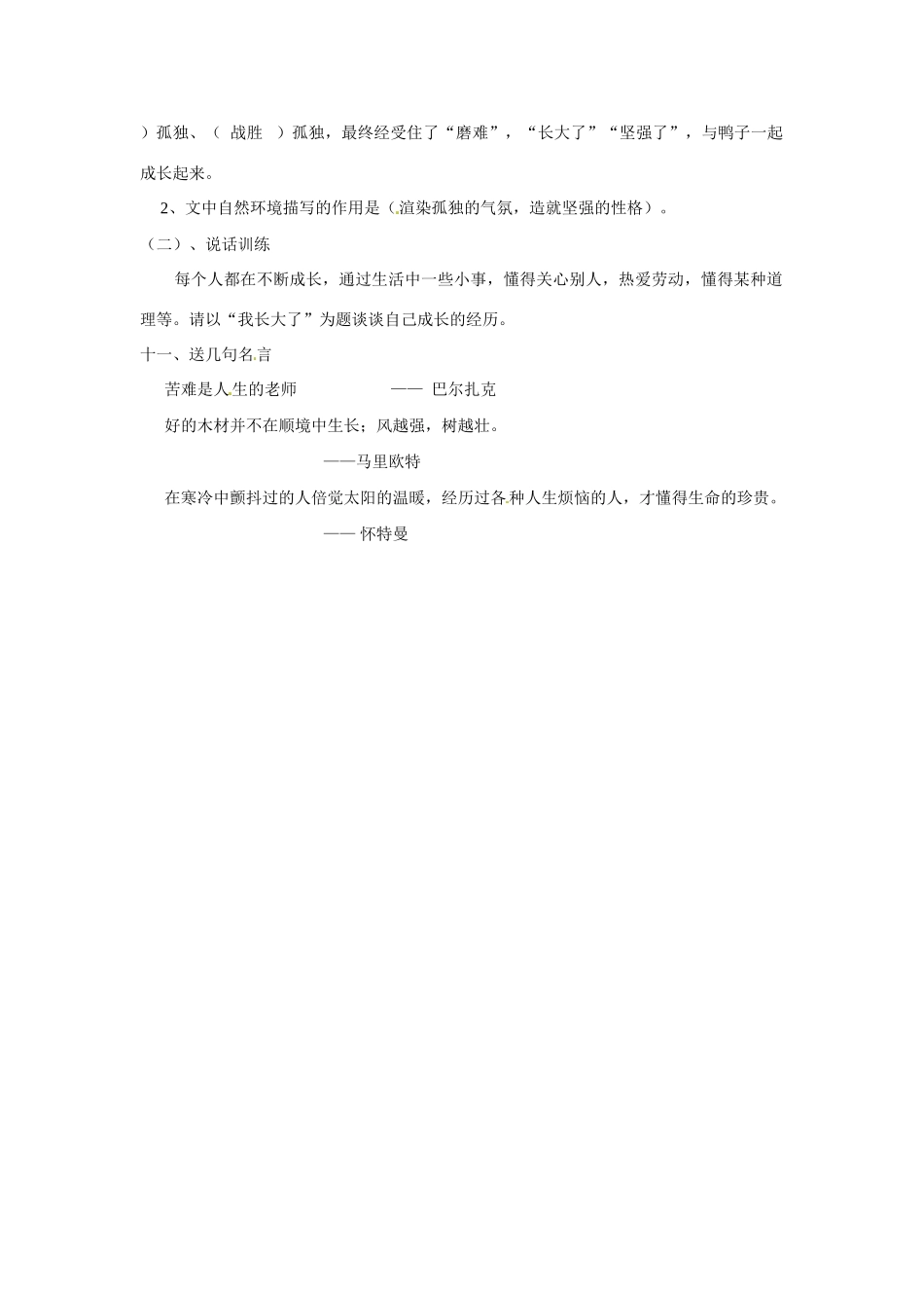 八年级语文下册第14课《孤独之旅》教案鲁教版_第3页