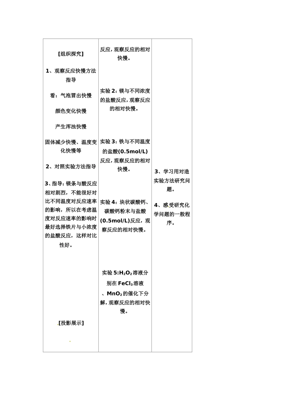 高中化学《化学反应的快慢和限度》教案（第1课时）新人教版必修2_第3页