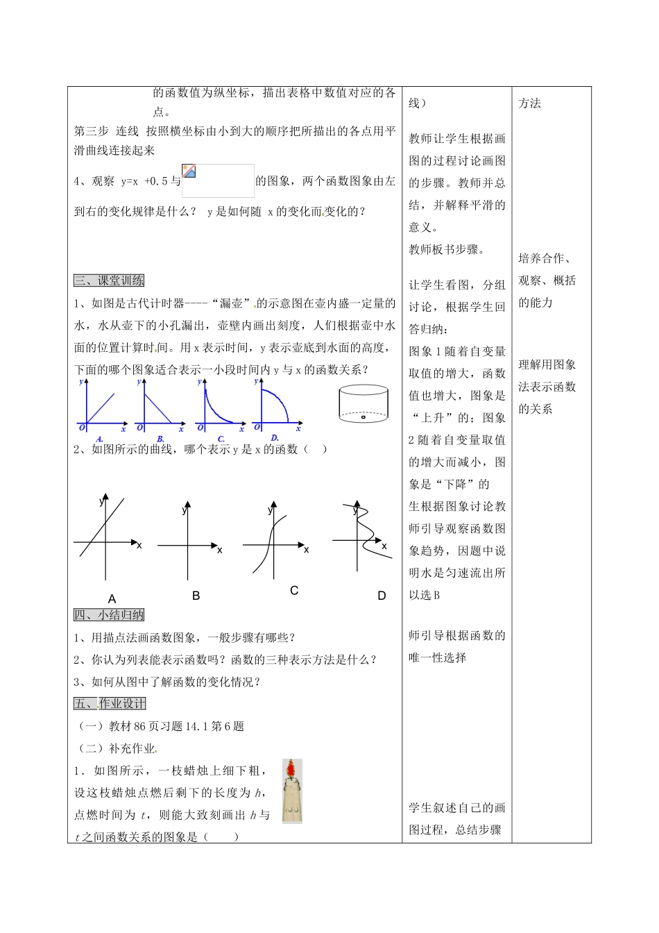 陕西省安康市紫阳县紫阳中学八年级数学下册 19.1.3 函数的图象（第2课时）教案 （新版）新人教版_第2页