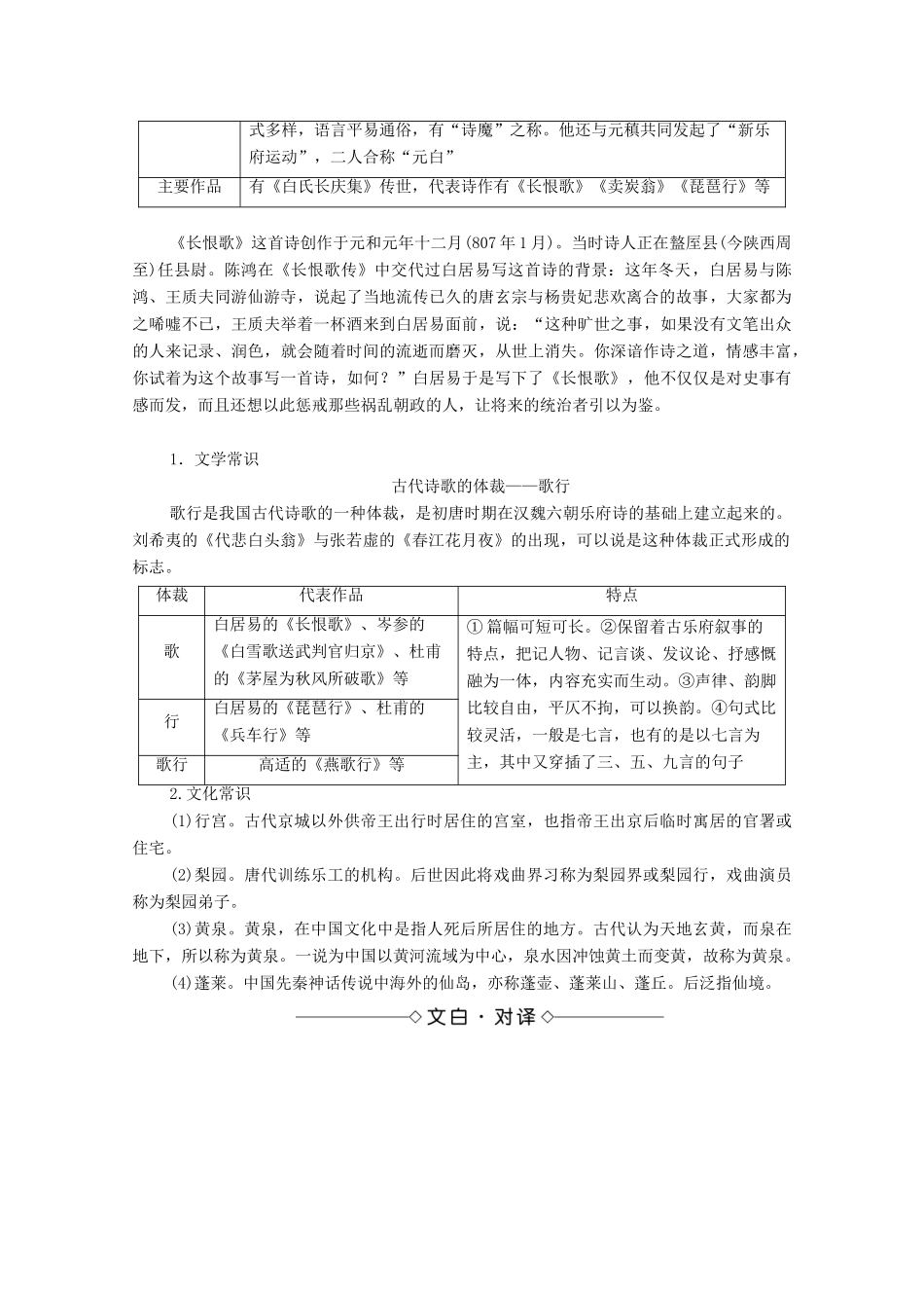 高中语文 第1单元 以意逆志，知人论世 1 长恨歌教案 新人教版选修《中国古代诗歌散文欣赏》-新人教版高中《中国古代诗歌散文欣赏》语文教案_第2页