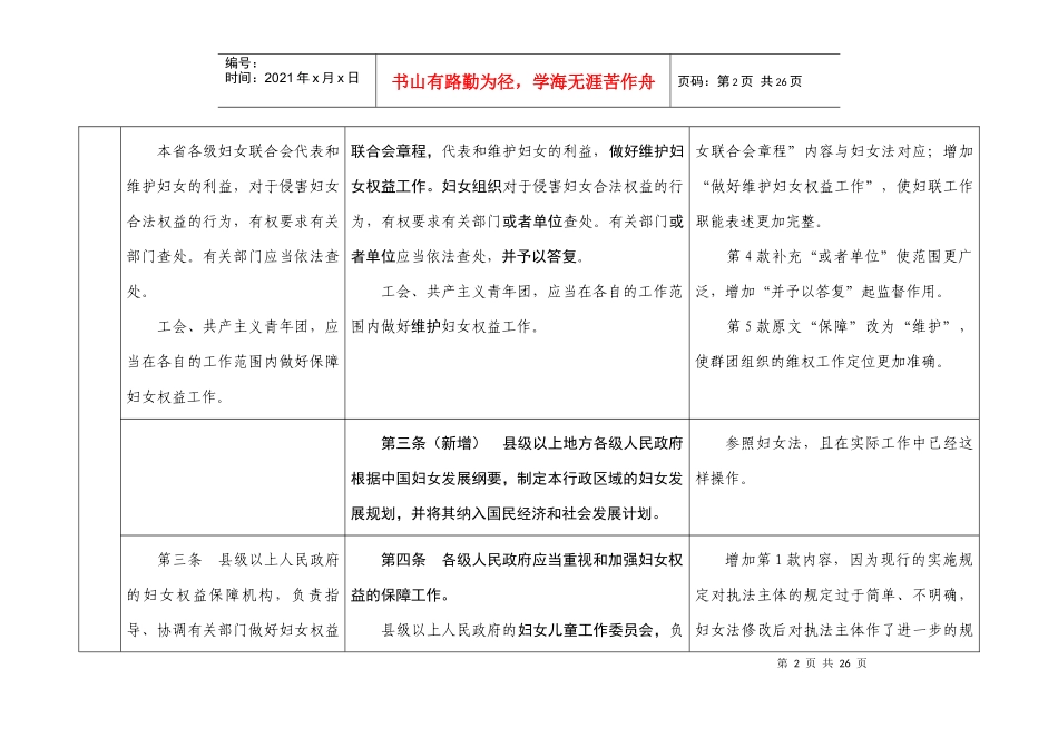 《广东省实施中华人民共和国妇女权益保障法规定》修改草案（第一_第2页
