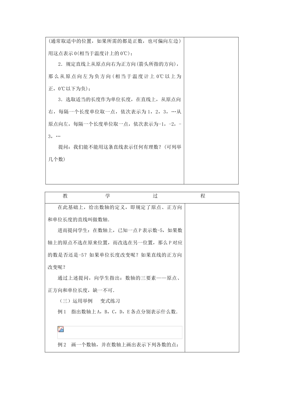 浙江省慈溪市横河初级中学七年级数学数学上册 1.2数轴教案 浙教版_第2页