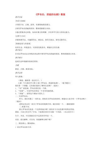 八年级语文下册 《罗布泊 消逝的仙湖》教案16 人教新课标版