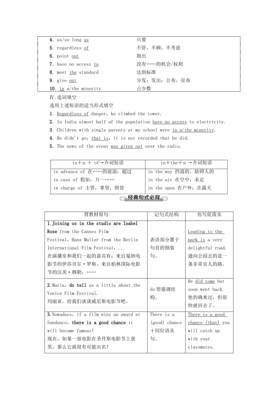 高中英语 Unit 4 Films and film events Section Ⅱ Language Points（Ⅰ）（Welcome to the unit  Reading）教案（含解析）牛津译林版选修8-牛津版高二选修8英语教案_第2页