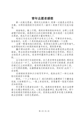 青年志愿者感想