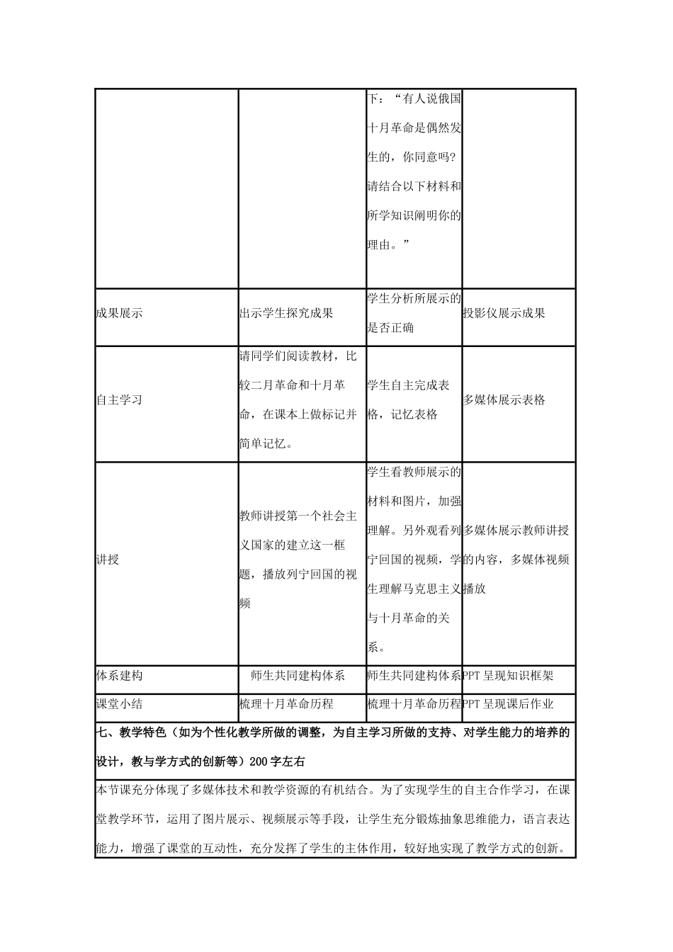 高中历史 第19课 俄国十月社会主义革命教案11 岳麓版必修1-岳麓版高一必修1历史教案_第3页