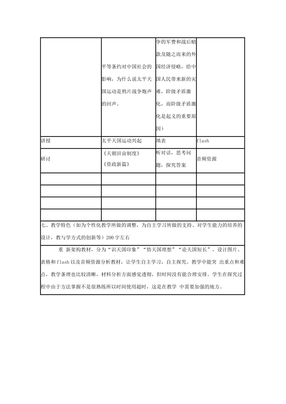 高中历史 第13课 太平天国运动教案30 岳麓版必修1-岳麓版高一必修1历史教案_第2页