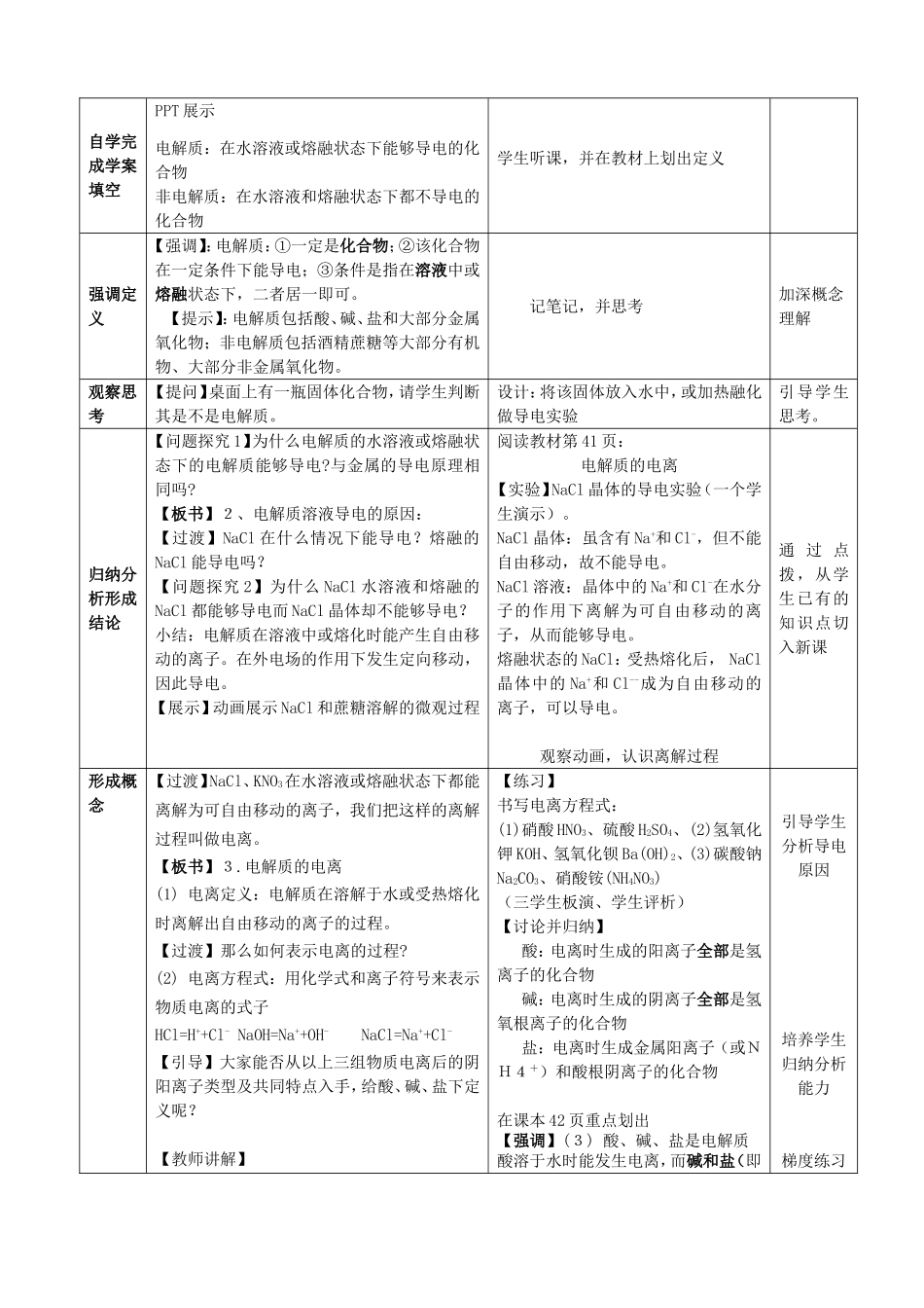 高中化学 第二章 第2节 电解质 第1课时 电解质及其电离教案 鲁科版必修1-鲁科版高一必修1化学教案_第2页
