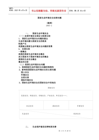国家生态环境安全法律问题
